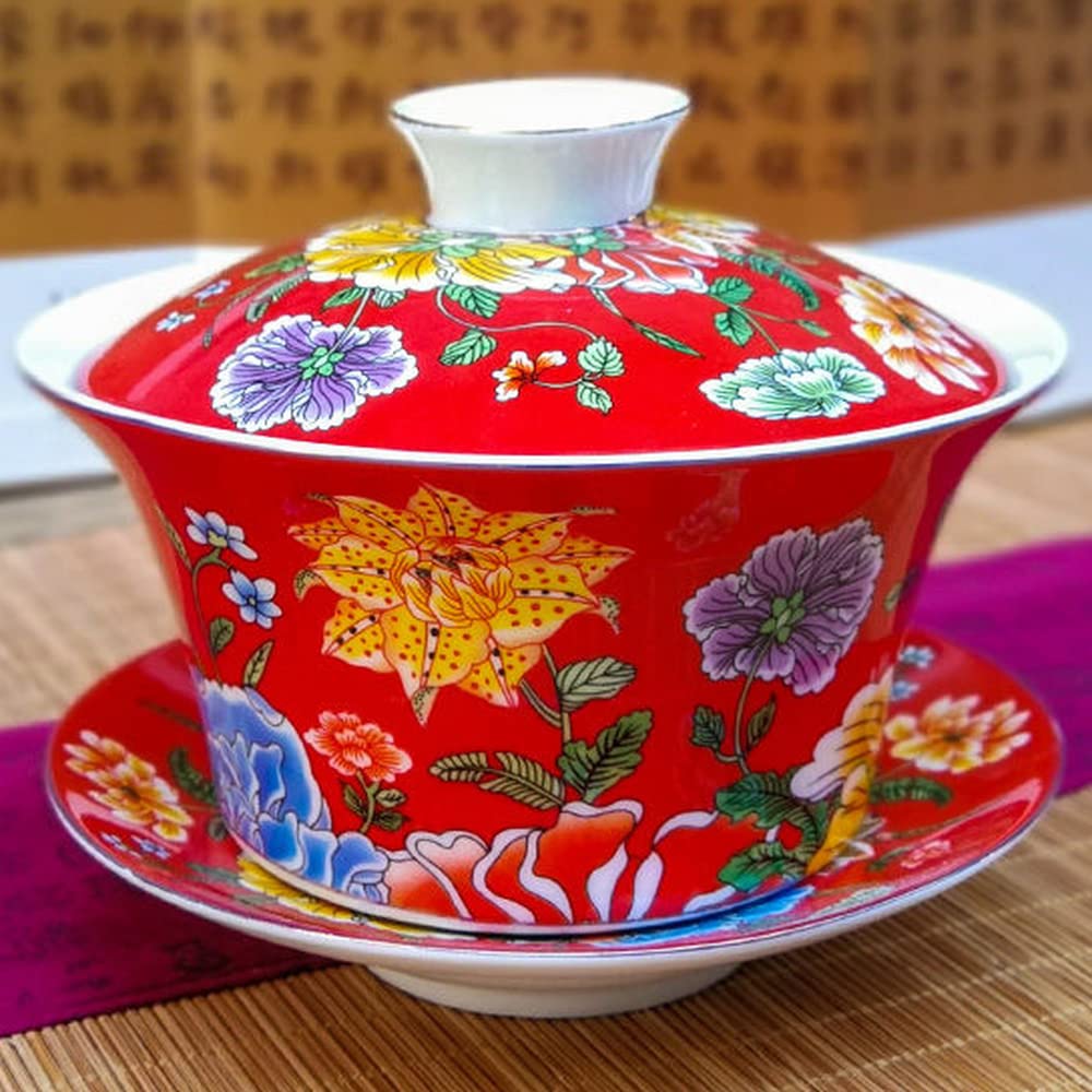 XIALON 340ml Jingdezhen Traditional Ceramics Gaiwan Tea Bowl Tea Set Kung Fu Tea Ceremony