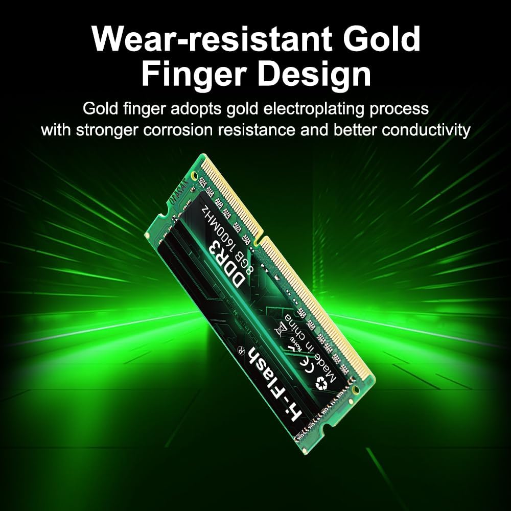 8GB DDR3 1600MHz PC3-12800 Non-ECC Unbuffered 1.5V CL11 204 Pin SODIMM Laptop Notebook PC Computer Memory RAM Module Upgrade