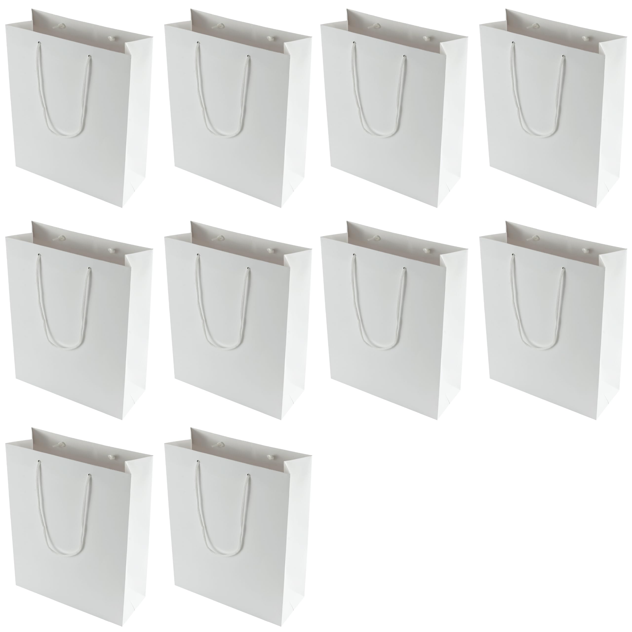 10 Large White Kraft Paper Gift Bags with Handles | Tall, 26 x 33 x 11cm, Reinforced Base | For Retail, Gifting & Weddings | FSC Certified & Recyclable โ image 1