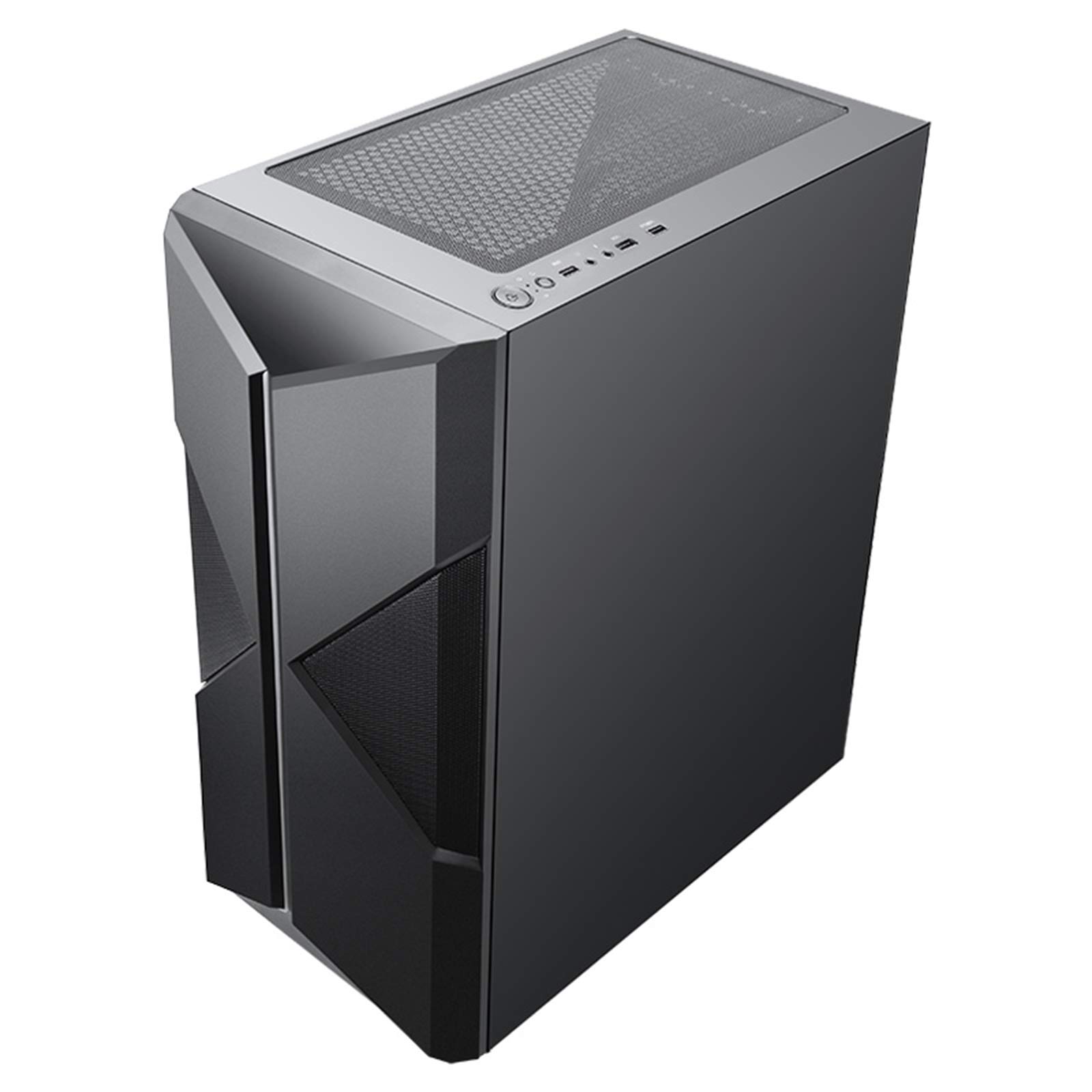 Caso Computer Case ATX Mid Tower PC Gaming - Porta USB Anteriore - Quick-Release Vetro temperato Pannello Laterale - Sistema di Gestione dei Cavi - Pronto Water-Cooling - Nero