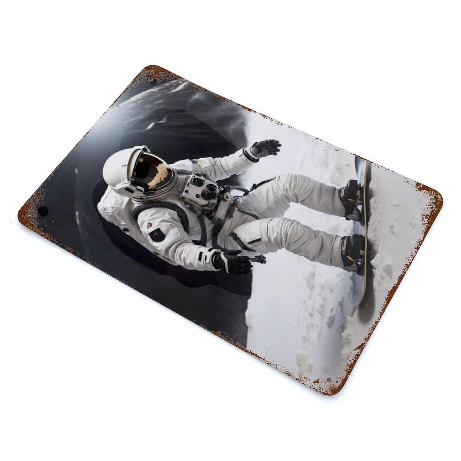 Playing Snowboard Decorative Tin Sign 11.8"x7.9", Ideal for Garage, Bar And Workshop Decor