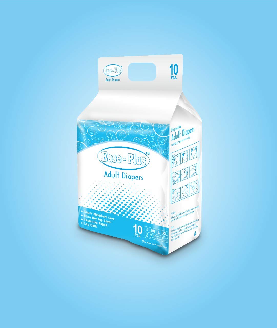 Ease-Plus Adult Diapers (M)