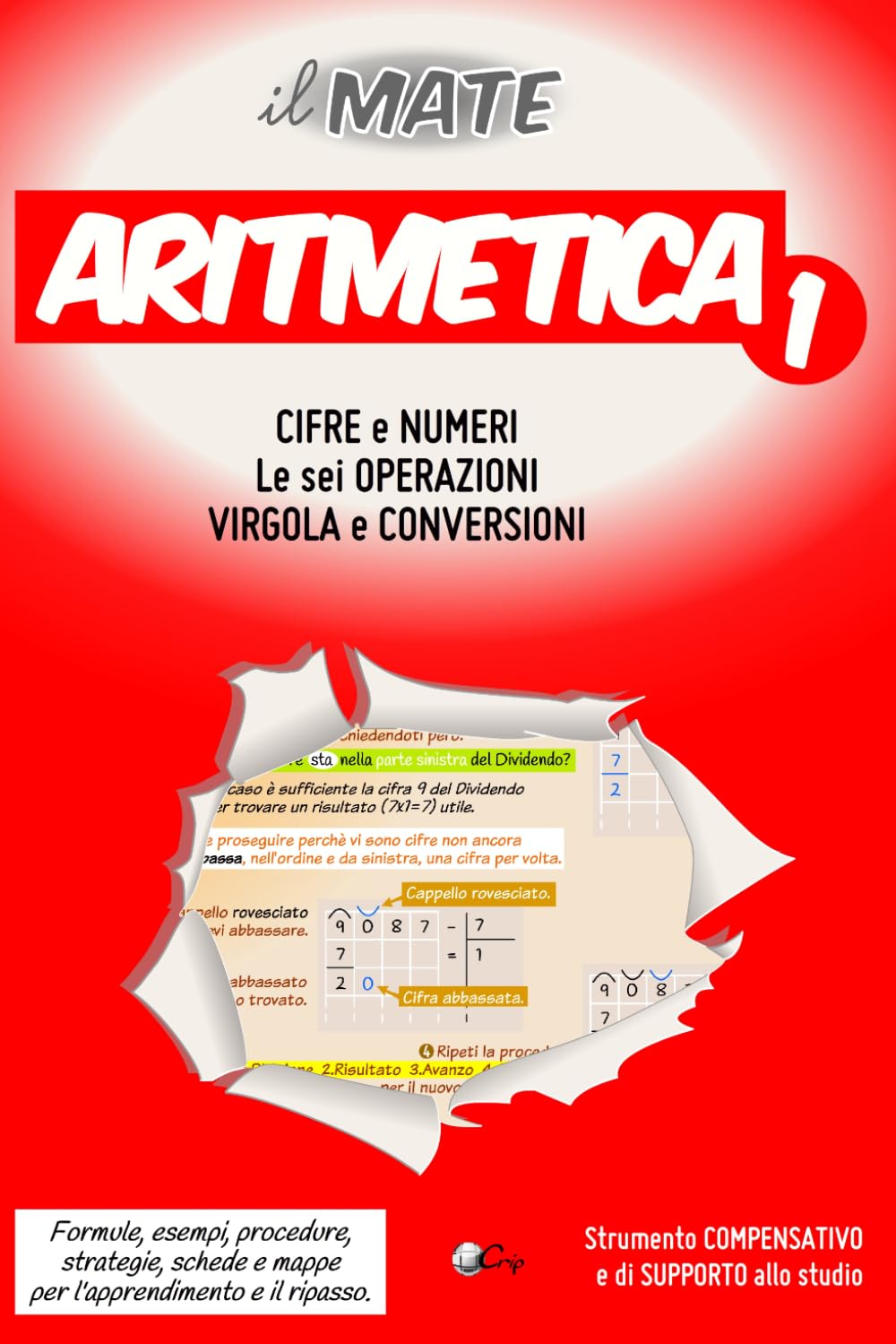 il MATE – ARITMETICA 1: Formule, esempi, procedure e strategie; schede e mappe per l’apprendimento e il ripasso di cifre e numeri, le sei operazioni, la virgola, conversioni numeriche e altre nozioni.