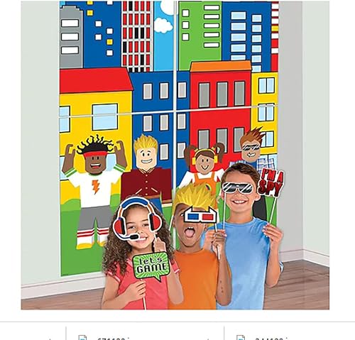 Miniatura 5 de Set de escenas de máscaras de papel multicolor con accesorios, incluye 4 piezas de papel. (40 x 27.75 pulgadas), 12 accesorios de fotos (paquete de