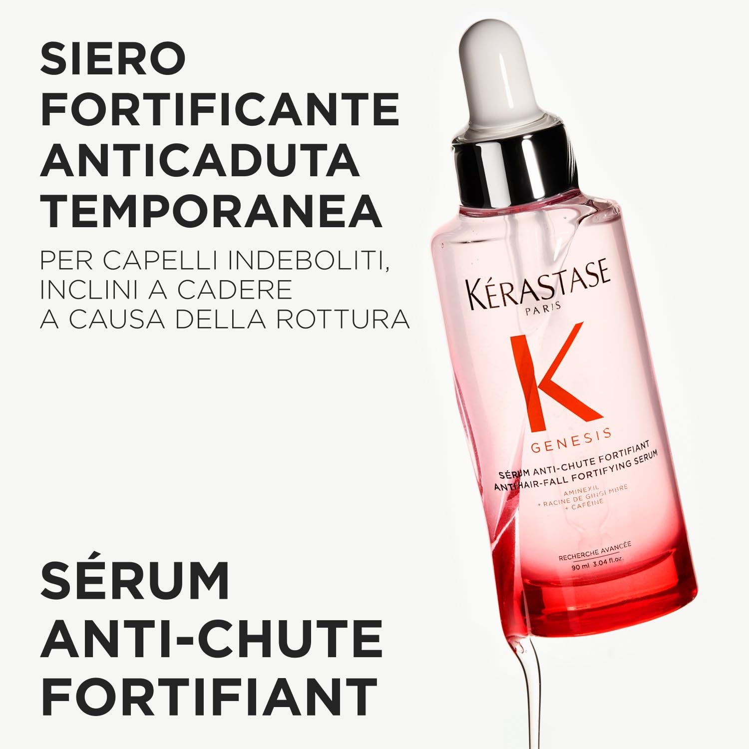 Kérastase, Genesis, Siero Fortificante Anti-Caduta, Trattamento Senza Risciacquo, Per Capelli Fini & Indeboliti, Anti-Chute Fortifiant, 90 ml