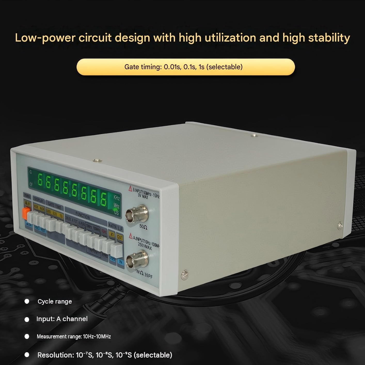 Frequenzimetro digitale TFC2700L, da 10 Hz a 2,7 GHz Alimentazione CC variabile | Con display LED a 8 cifre Strumento alimentato for la manutenzione elettronica