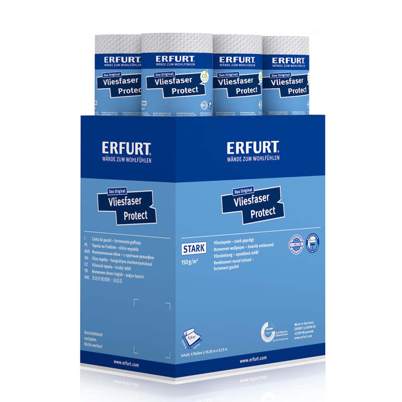 Erfurt Vliesfaser Protect 211 Vliestapete 10.05X0.53 Strukturtapete 6 Rollen 1004319