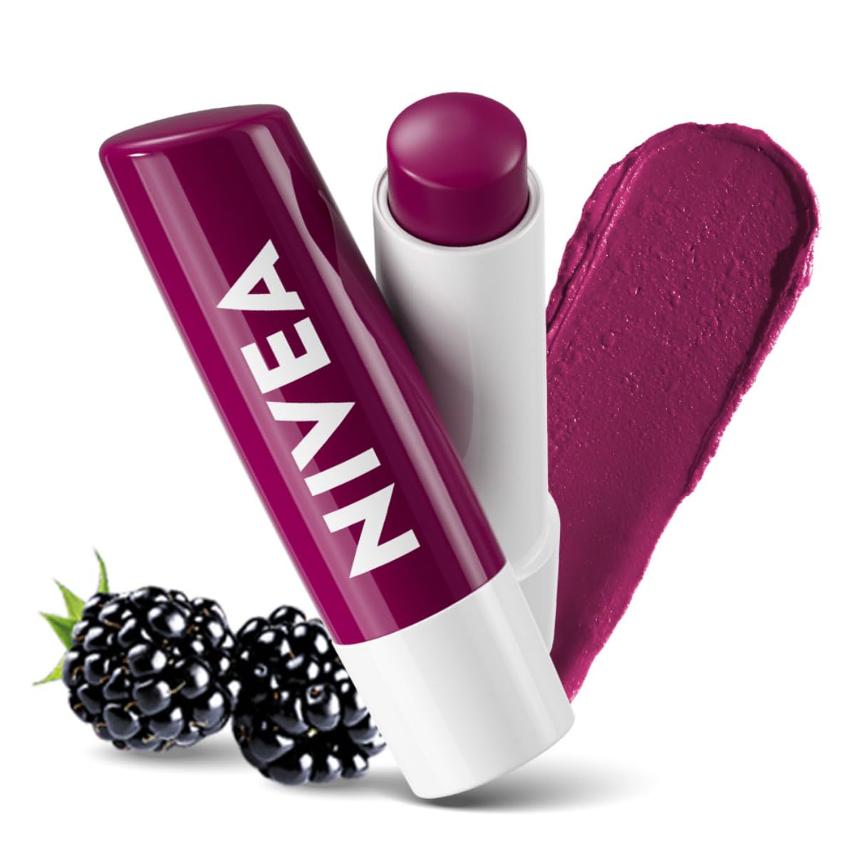 NIVEA Strawberry Shine Lip Balm 4.8gm | With Vit C, E & Shea Butter| Red Tint
