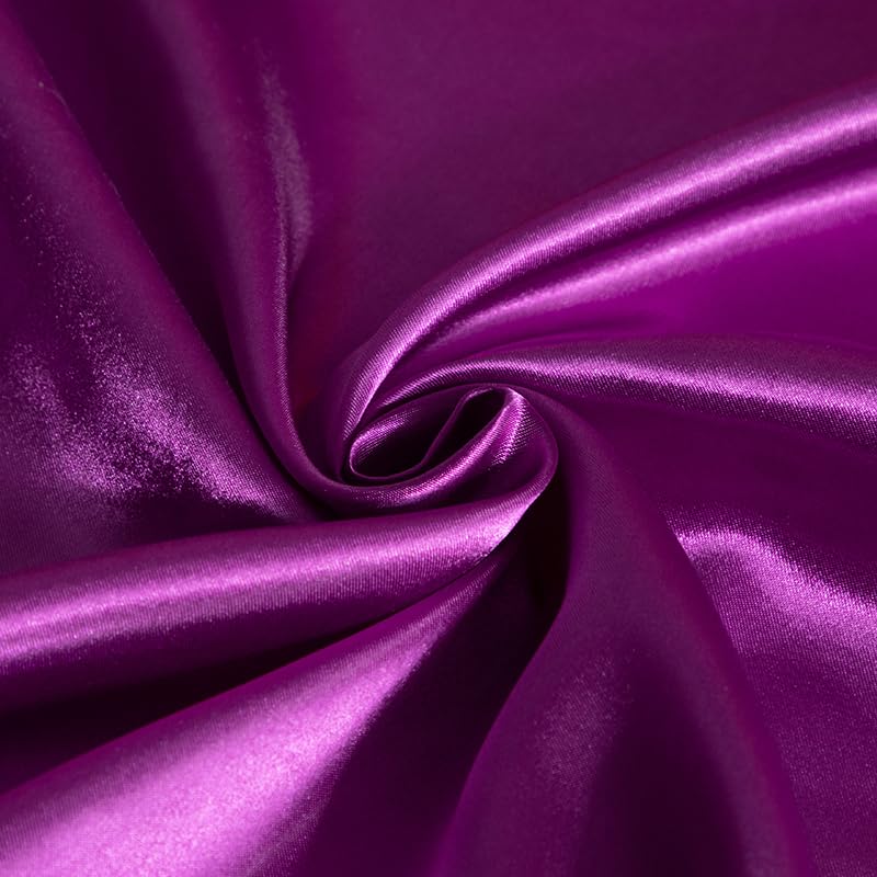 Silky Satin Fitted Sheet Only Classic Luxury Silky Soft Bed Sheets Solid Color (Lavendar, King(150/160x200+30cm)) - Image 4