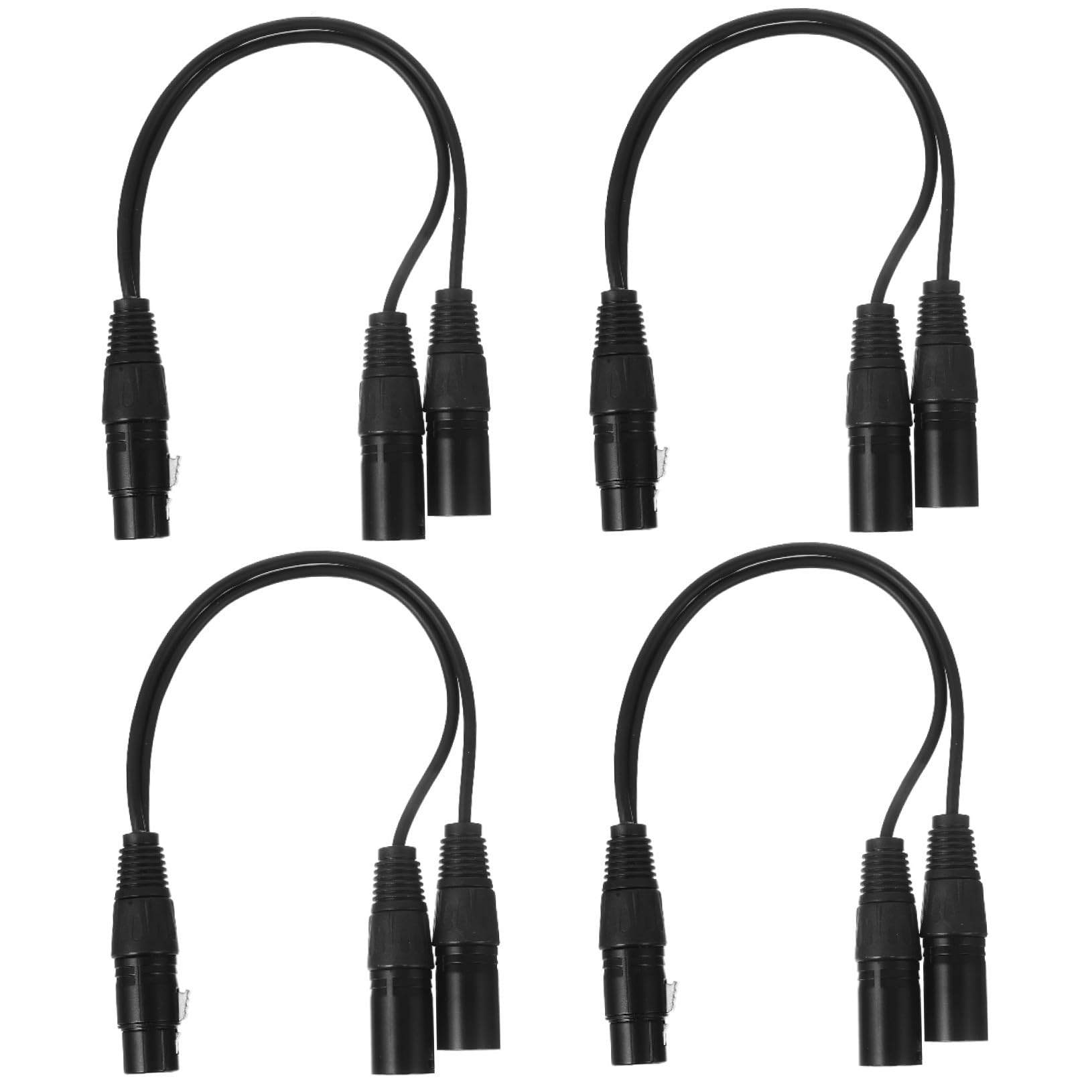 Tofficu 4 Stück Xlr Mikrofon Splitter Kabel Schwarzes Y Adapterkabel Xlr Weiblich für Professionelle Audioübertragung Heimstereo Anwendungen