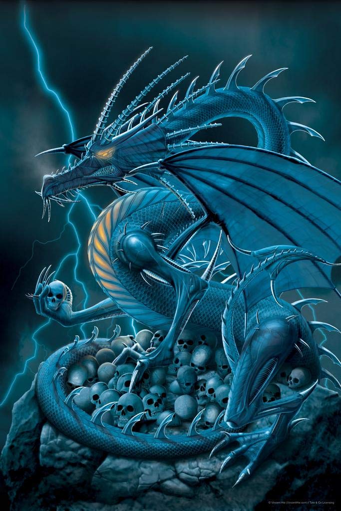 Amazon.com: Abolisher Blue Dragon Human Skull Nest by Vincent Hie