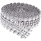 POFET 5 Yards Crystal Flower Strass Kette Mesh Ribbon Trims Sewing Crafts Applique Silber