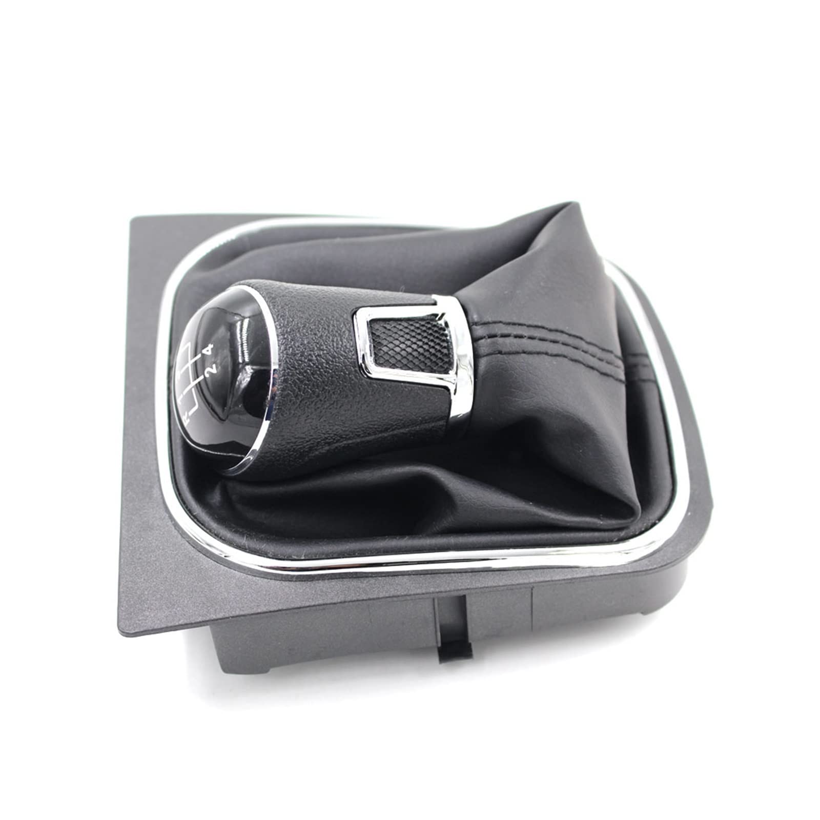 Wphlyz 5 Speed Black Thread Head Change Lever Knob For Vw For Golf 5 6 For Mk5 For Gti For Gtd For R32 2004-2008 Manual Gear Shift Knob Shifter Lever Gaiter Boot Cover(5 Speed Black Thread)