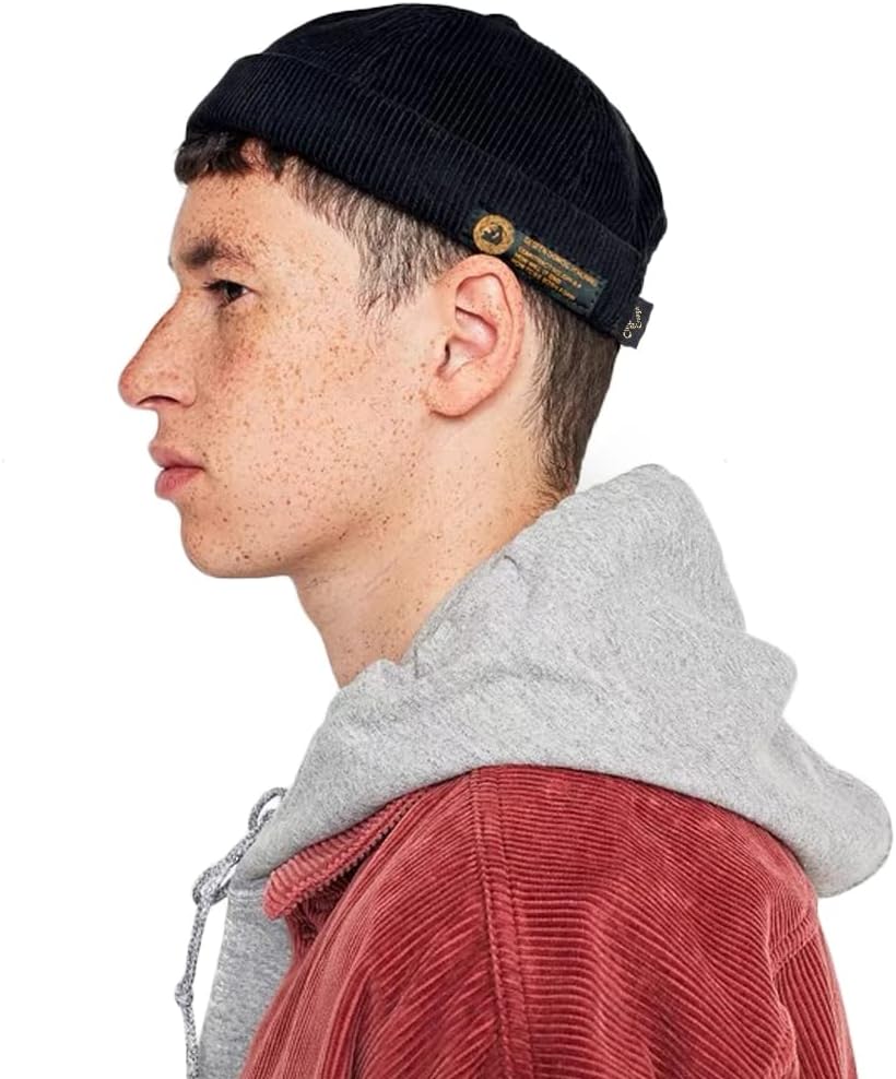 Watch Cap Work Beanie Corduroy Docker Leon Brimless Hat Rolled Cuff Harbour Hat