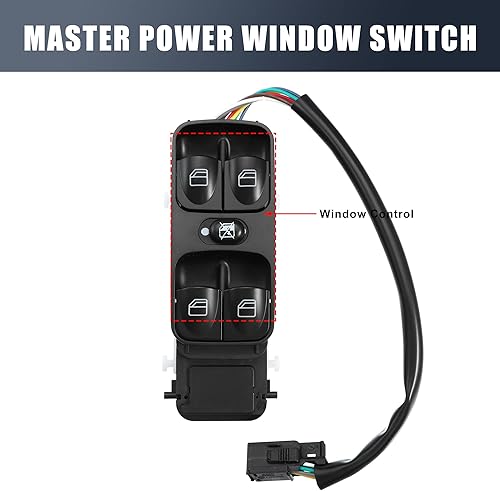 Miniatura 3 de X AUTOHAUX A4638202210 Interruptor de ventana eléctrica principal del coche lado del conductor delantero para Mercedes-Benz G500 2002-2008 G550