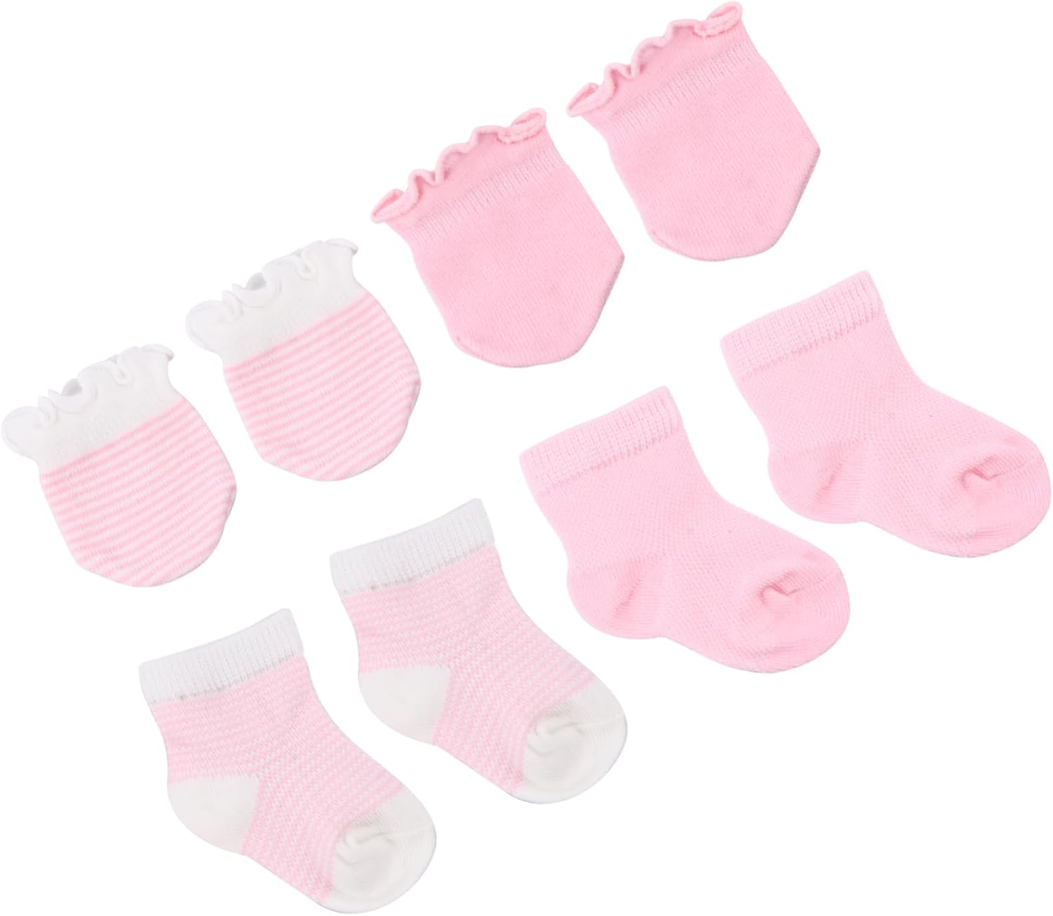 4 Pairs Socks Glove Set Baby Clothing Newborn Ankle Sock Baby Sock Newborn Mitten Gloves Newborn Sock