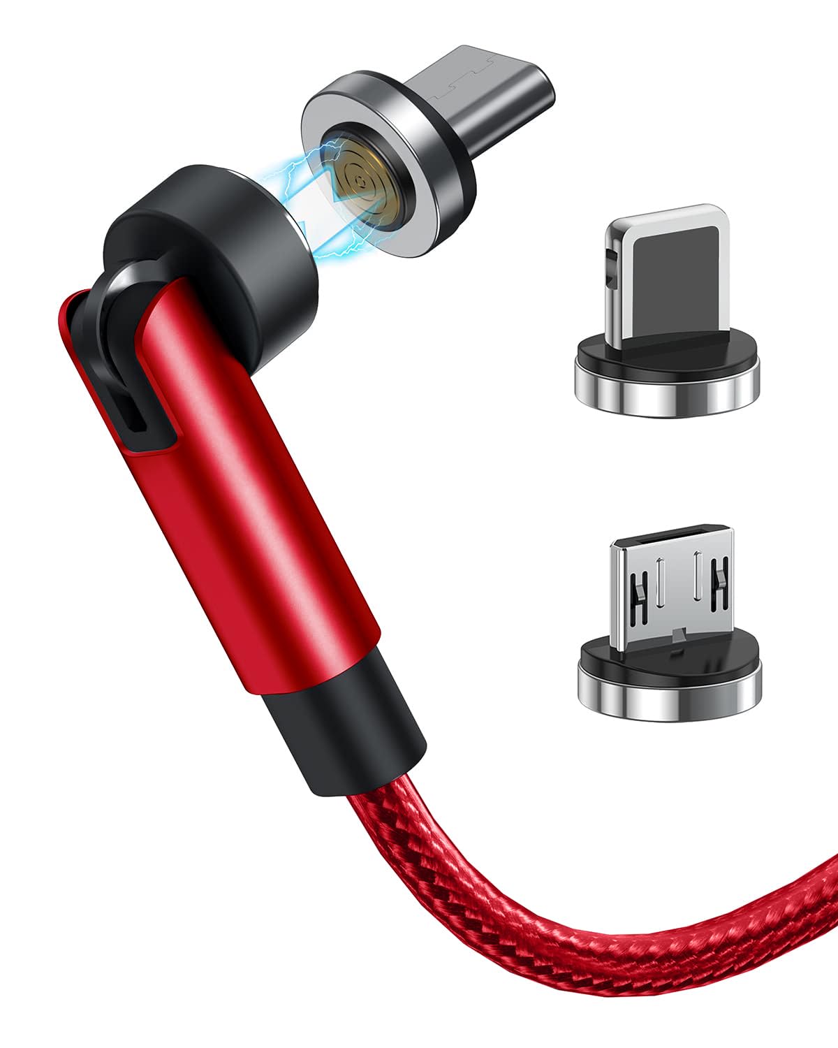 Kauzon 7-Pin Magnetic Charging Cable, 360° Rotating 3 in 1 USB C Magnetic Phone Charger, 3A Fast Charging with Data Transfer for Android/i-Product/