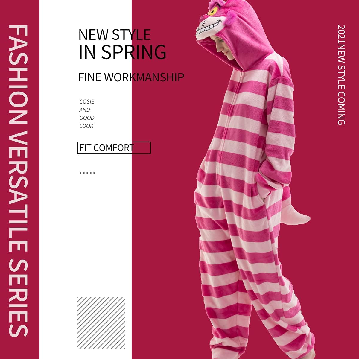 COSUSKET Snug Fit Unisex Adult Onesie Pajamas, Flannel Cosplay Animal One Piece Halloween Costume Sleepwear Homewear - Image 6