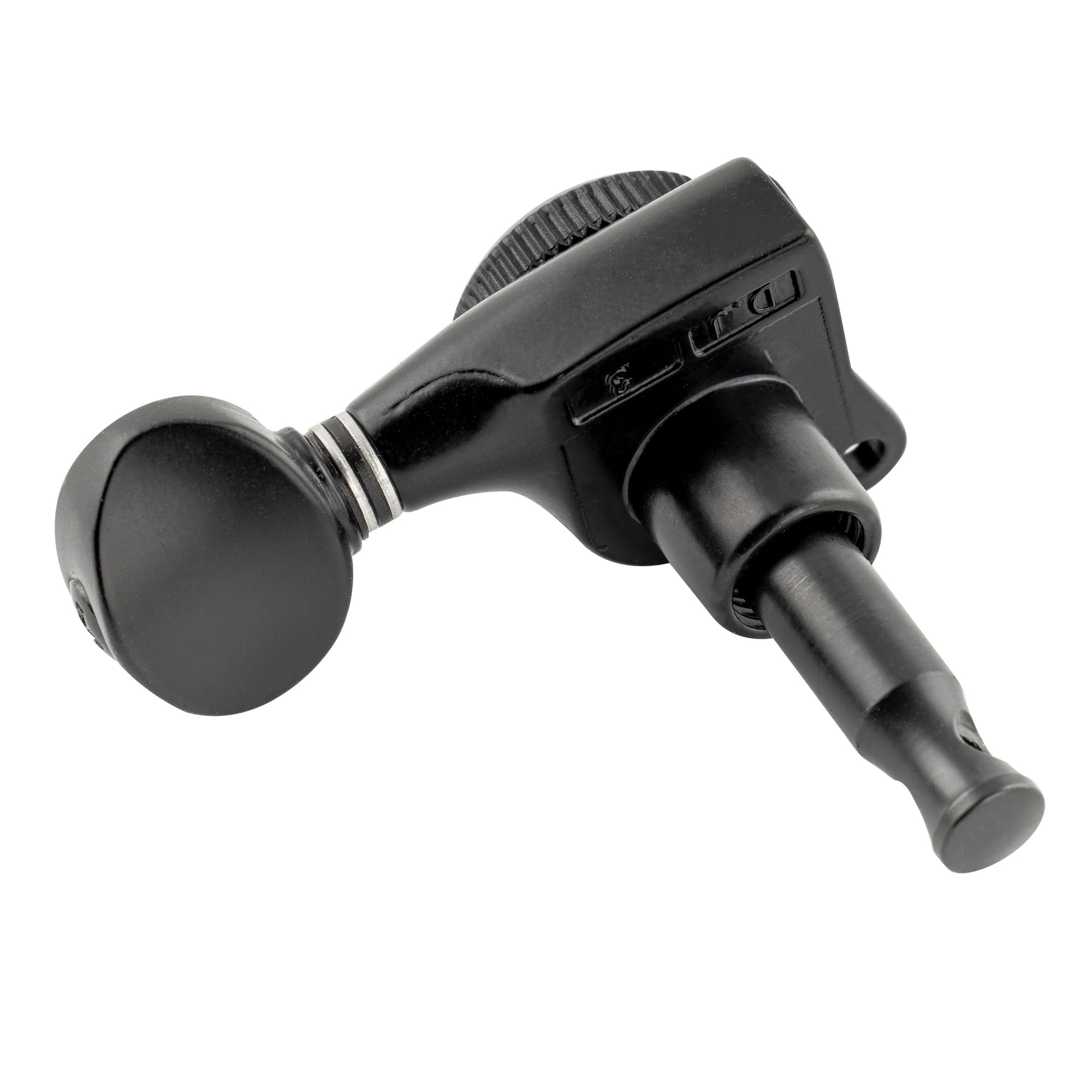 Musiclily Pro 6 en Línea Clavijas Bloqueo de Guitarra Clavijeros Ratio 18:1 para Guitarra Eléctrica Strat Tele, Negro con Botones Ovales Vintage