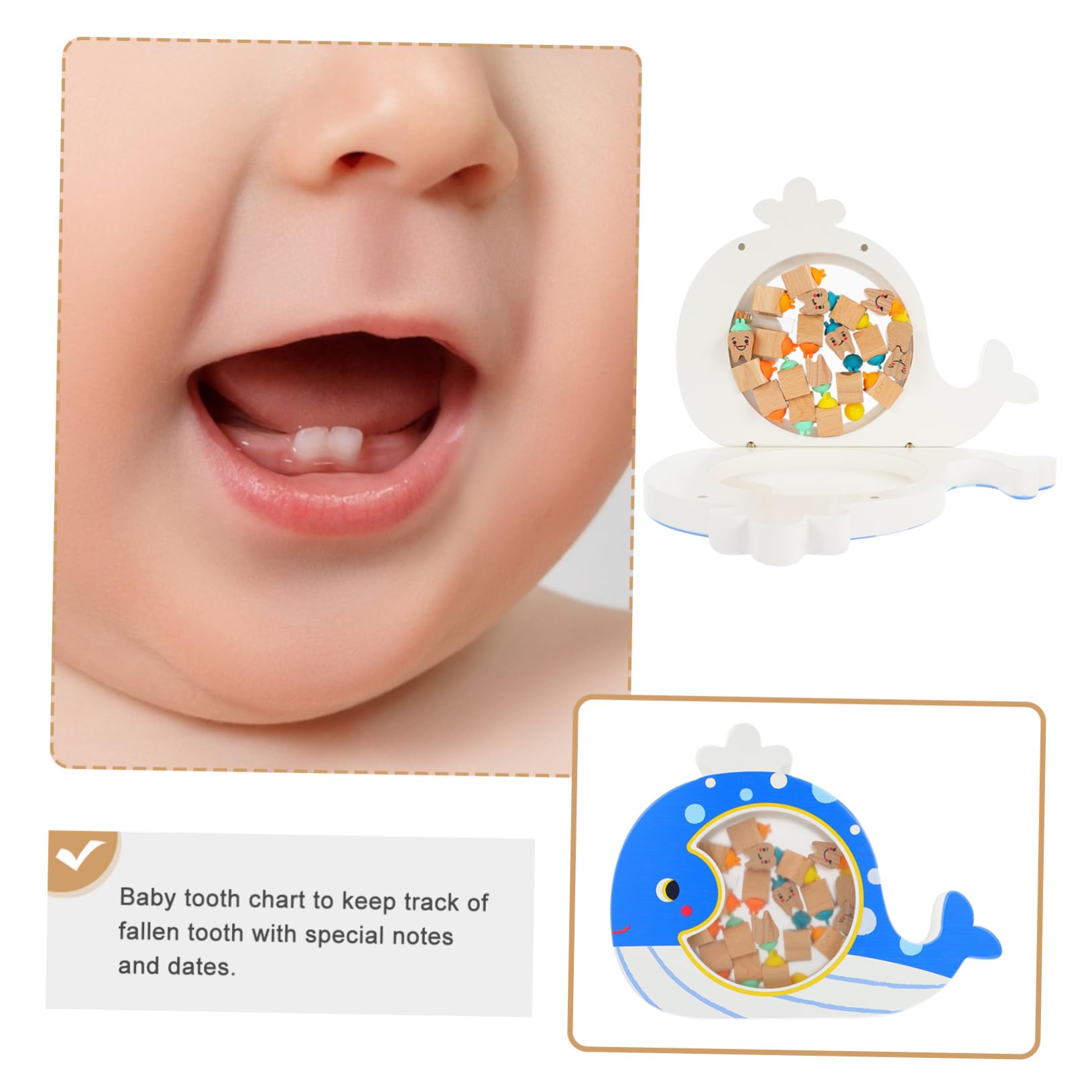 CIMAXIC Keepsake Storage Box Set 20pcs Wooden Teeth Containers with Lanugo Bottle Large Storage