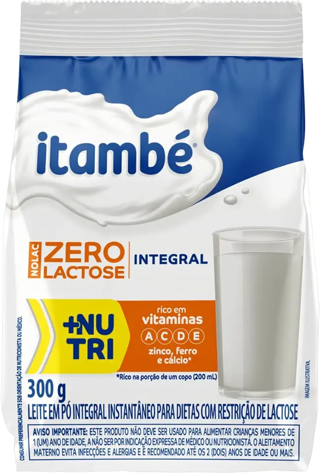 Leite em Pó Integral Zero Lactose Nolac Itambé Sachê 300g