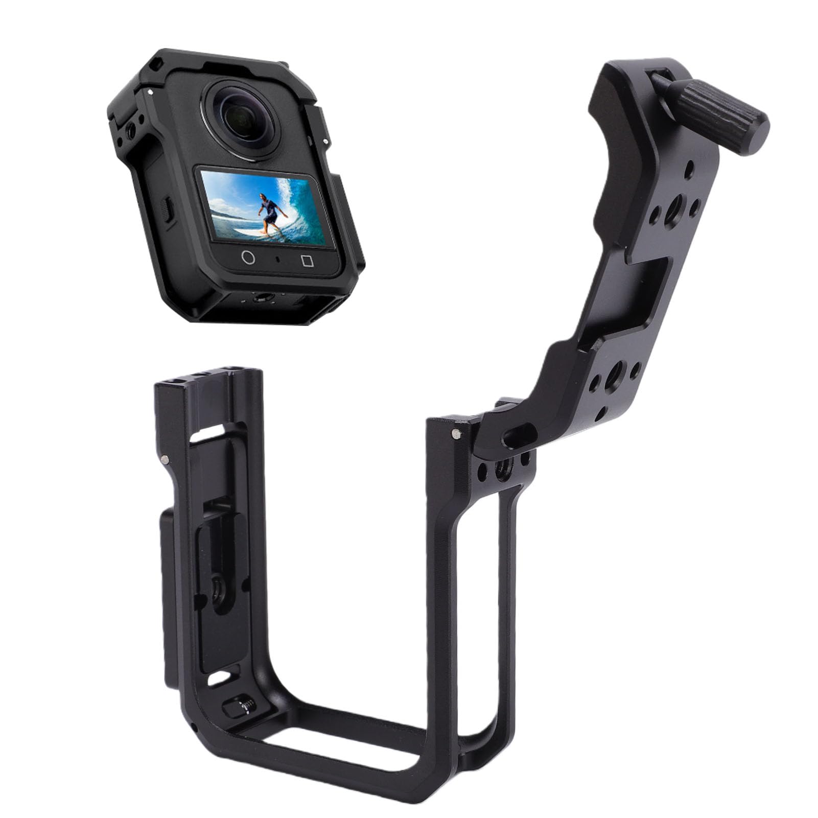Zunate 2 Pezzi Staffa in Alluminio per Fotocamera, Telaio Protettivo 360