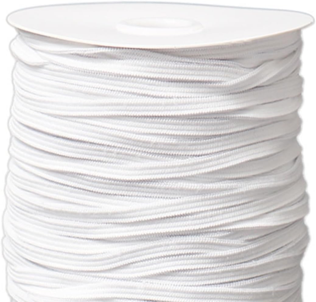 White Replacement Elastic Strap for Mask Making 80 Yard Roll Polyester Mask Elastic Rope Practical and Easy to Use
