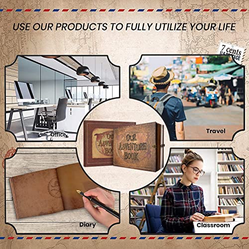 Jimbon Our Adventure Book 180 Pages Scrapbook Photo Album,Retro Style Embossed Letter Leather Cover Travel Diary Journal Scrap Book For Couples,Memory Book For Anniversary Wedding,Best Friend Gift #TOP7