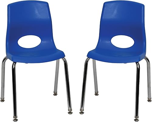 Vista 15 de Silla para Niños de Factory MyPosture Plus de 14", Gris con Patas de Cromo, Juego de 2, Solución de Asiento Ergonómico Apilable para Aulas