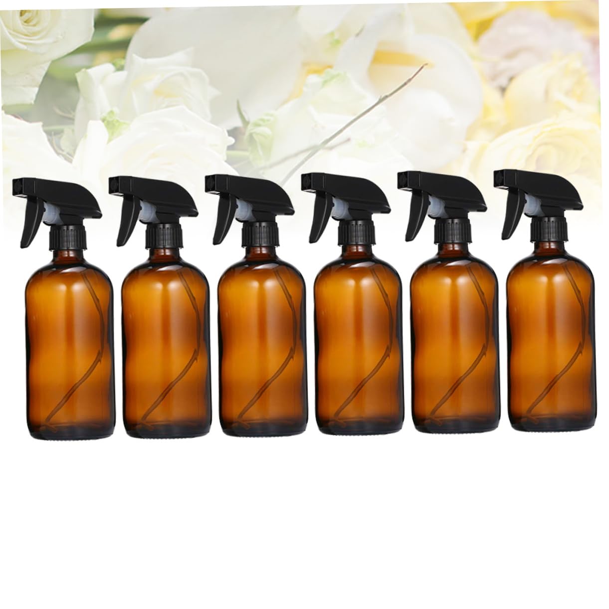 500ml Flacon Lot de 6 Pulvérisateur Rechargeable en Verre, Marron