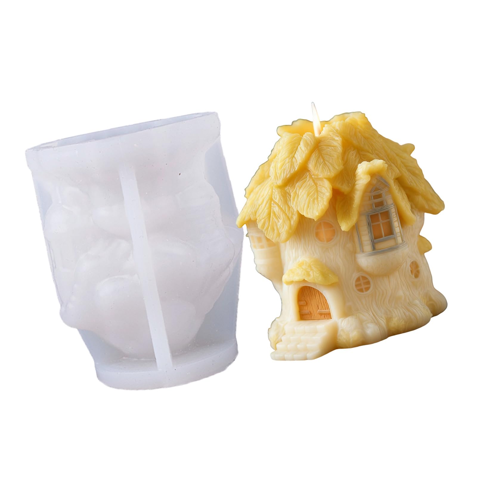 Alksubbm Miniature Treehouse Silicone Molds Multipurpose Silicone for Soap Making Christmas Platform Cast