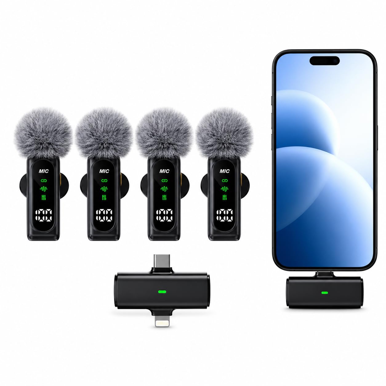 NIZIX T90 Advanced Wireless Portable Collar Microphone 4-Mic Combo