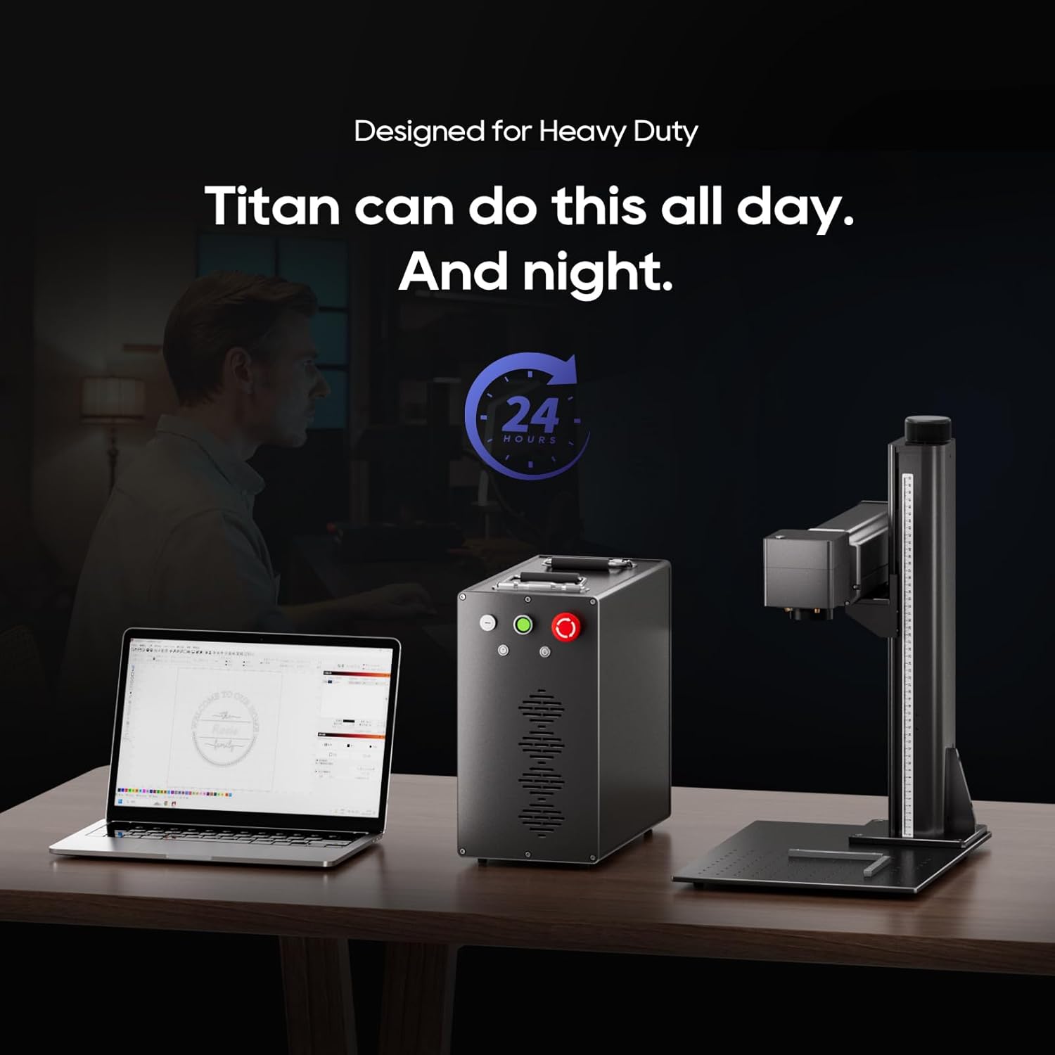 ComMarker Titan1 dimensions: 22 x 25.8 x 21.5 inches