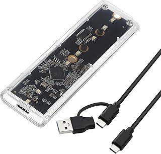 Sponsored Ad - ELUTENG Transparent M.2 NVMe SSD Enclosure with Colorful LED Lights, 10Gbps M2 SSD Enclosure Tool-Free NVMe...
