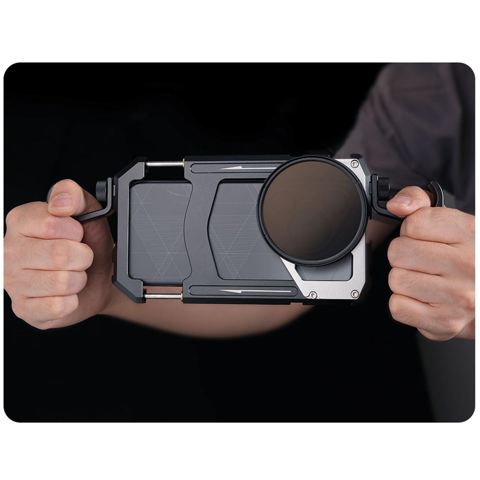 Estabilizador de Girp de la Plataforma de Video del Teléfono Inteligente de la Mano con Doble Manija, Filtro Nd, Montaje del Trípode del Estabilizador de Video Telescópico para