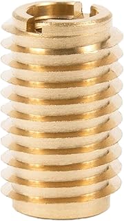E-Z LOK 400-610 Threaded Insert for Hard Wood, Brass Thread Inserts, 3/8-16 Internal Threads, 1.00" Length, Pack of 10