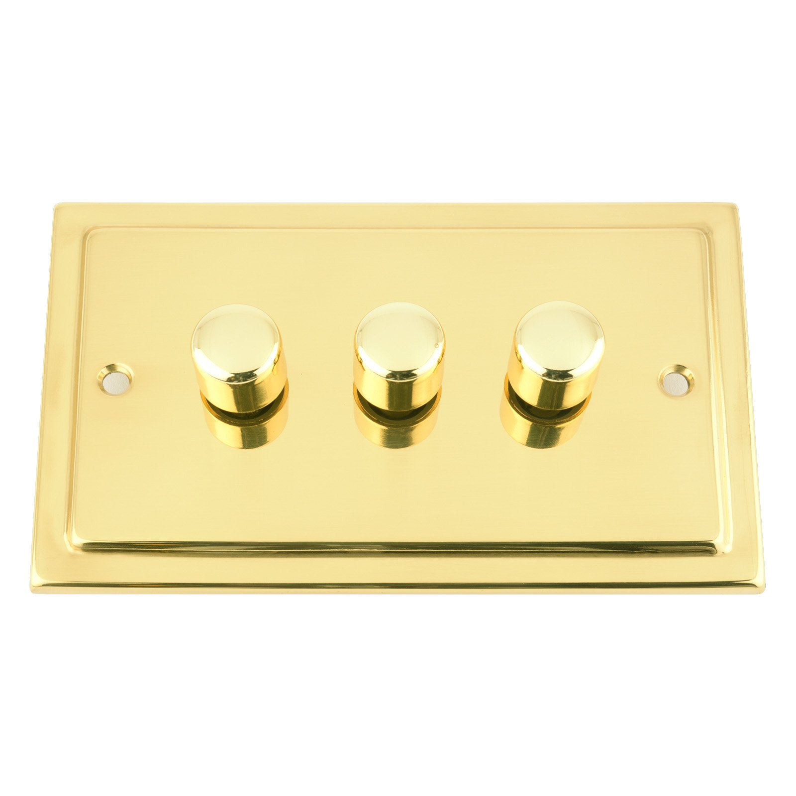 A5 Products Gold A5 10 Amp Light Dimmer Switch 3 Gang 2 Way 400W - Polished Brass Victorian