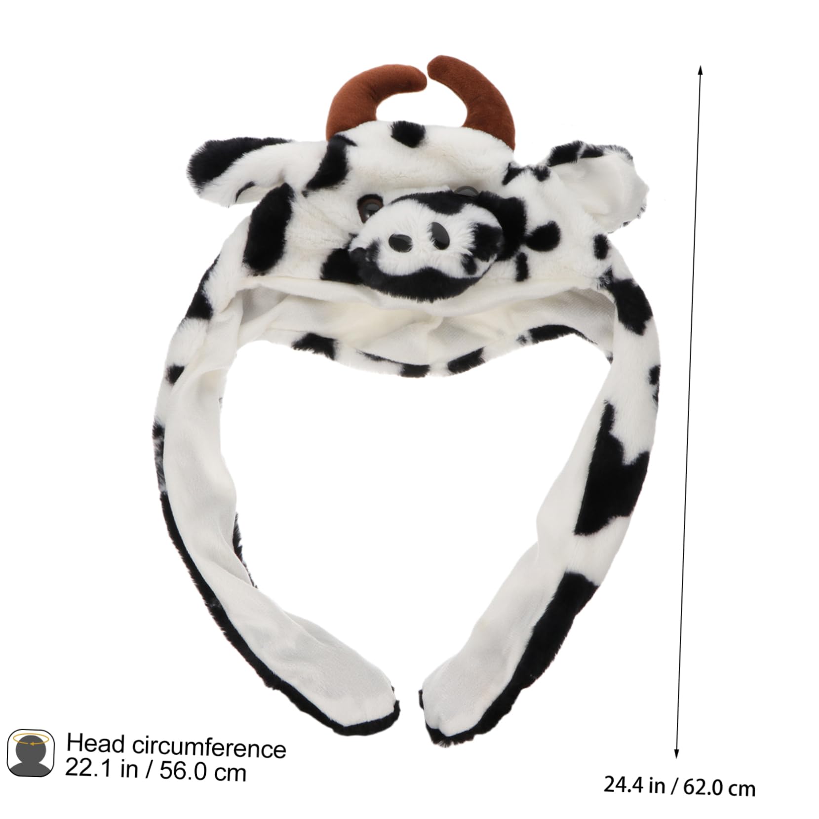MAGICLULU 3 Piezas sombrero de vaca brillante sombrero con forma de vaca de felpa con animales sintéticos de fiesta con diseño de animales gorras adorable gorra de fiesta