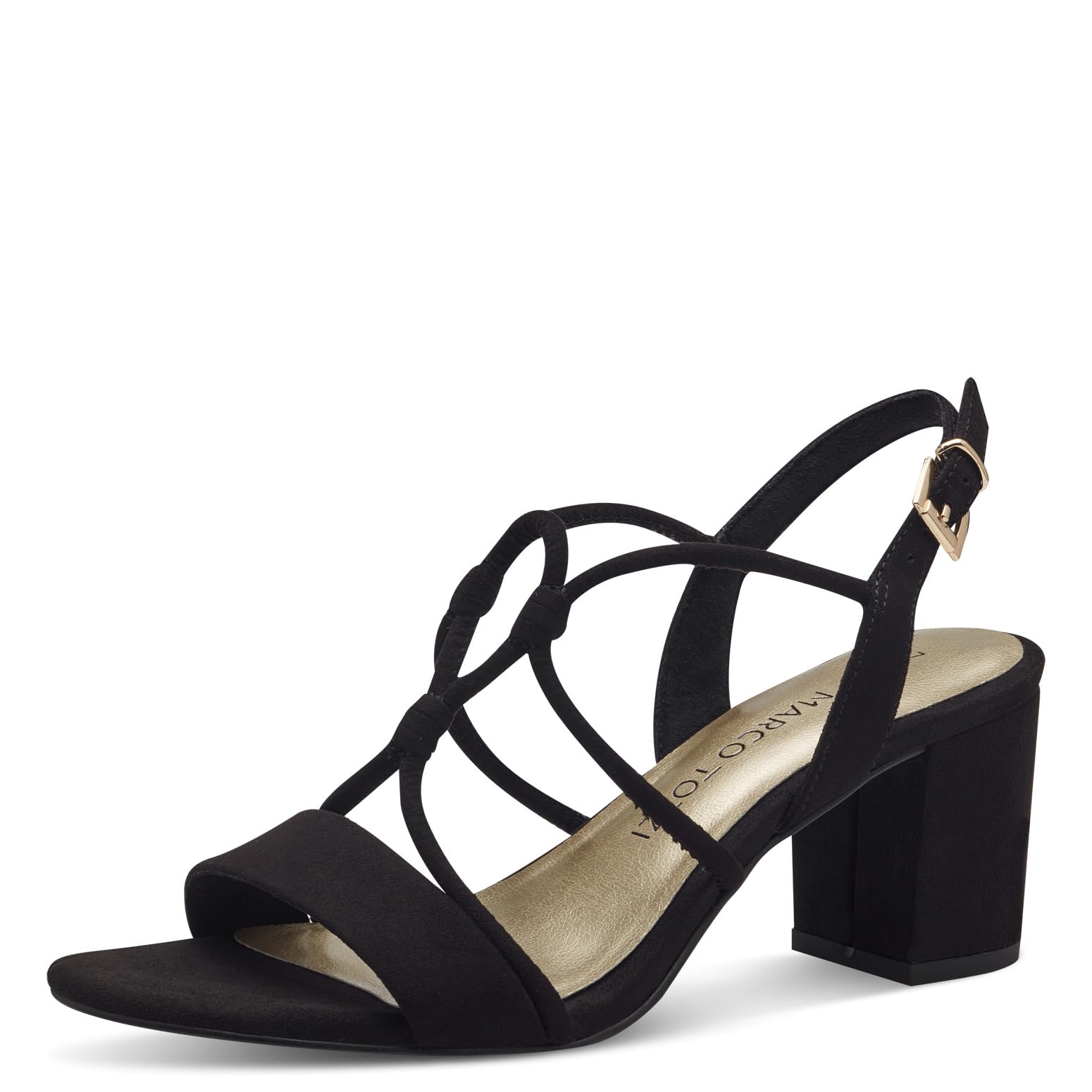 MARCO TOZZI Women's 2-28308-42 Heeled Sandal, Black, 3.5
