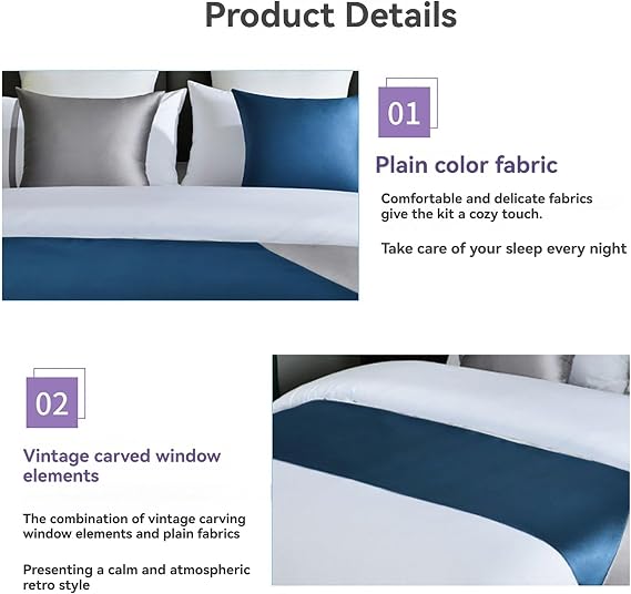King Bed Runner Gray Rhombic Cotton Lining Bedding Runner Scarves Decorative Bed Scarf, Soft Bed Runners For Bedroom Hotel Wedding(A gray,50 * 210cm for 150cm Bed)