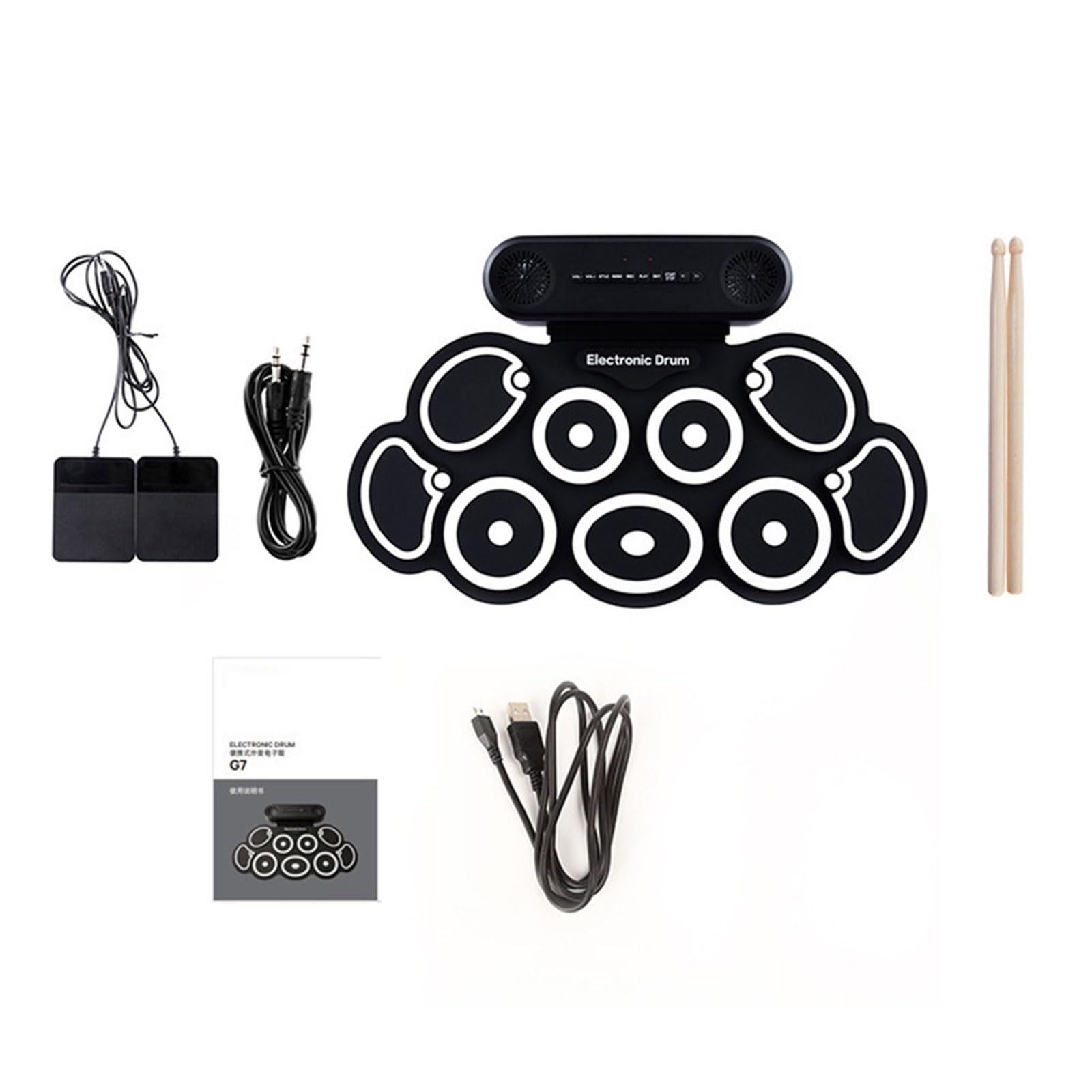 Set di batteria elettronica in silicone per la pratica della batteria elettronica per casa e studio si collega agli altoparlanti Set