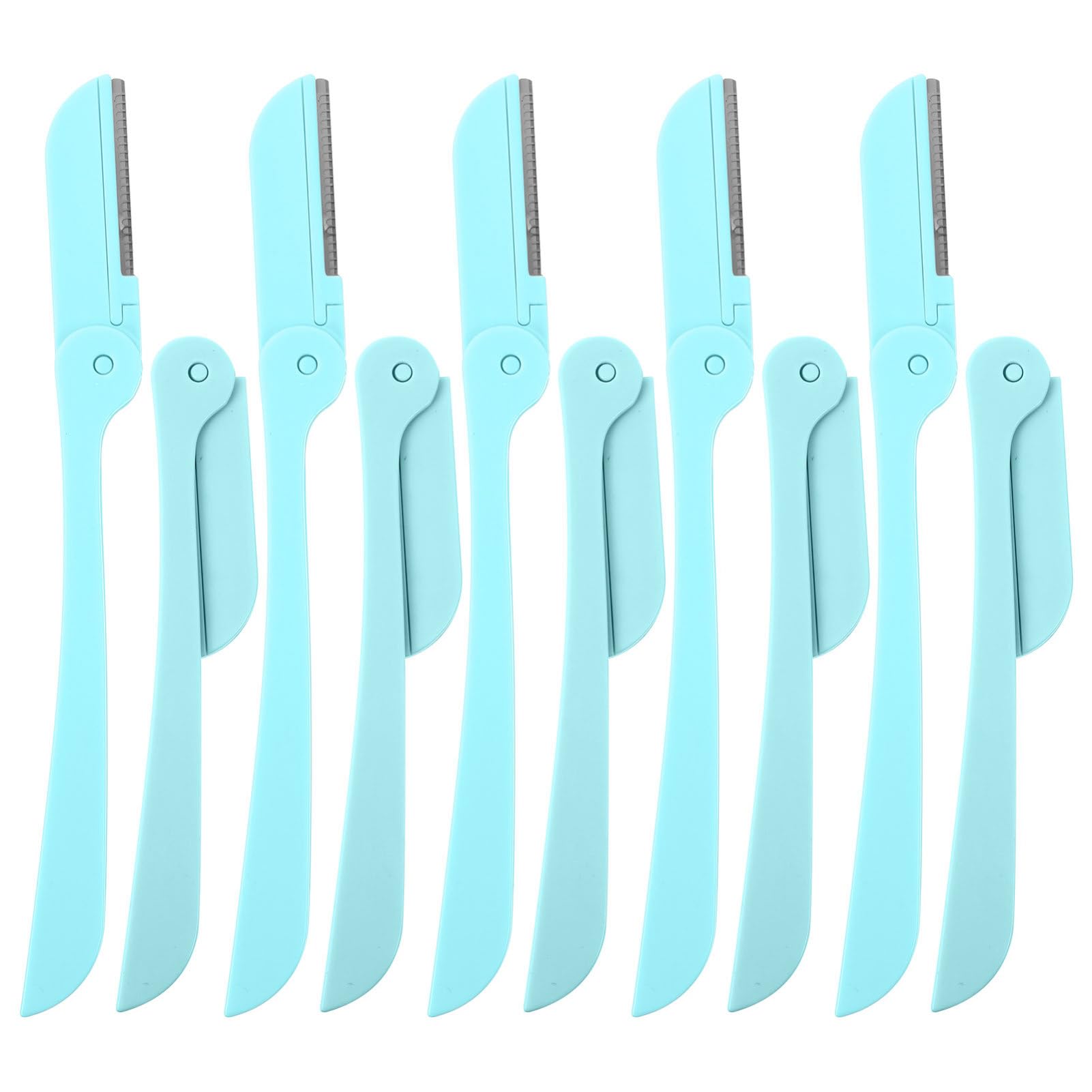 Healeved Eyebrow Grooming Kit 10pc Eyebrow Razor Set Stainless Steel Trimmer Tweezer Safe for Sensitive Skin