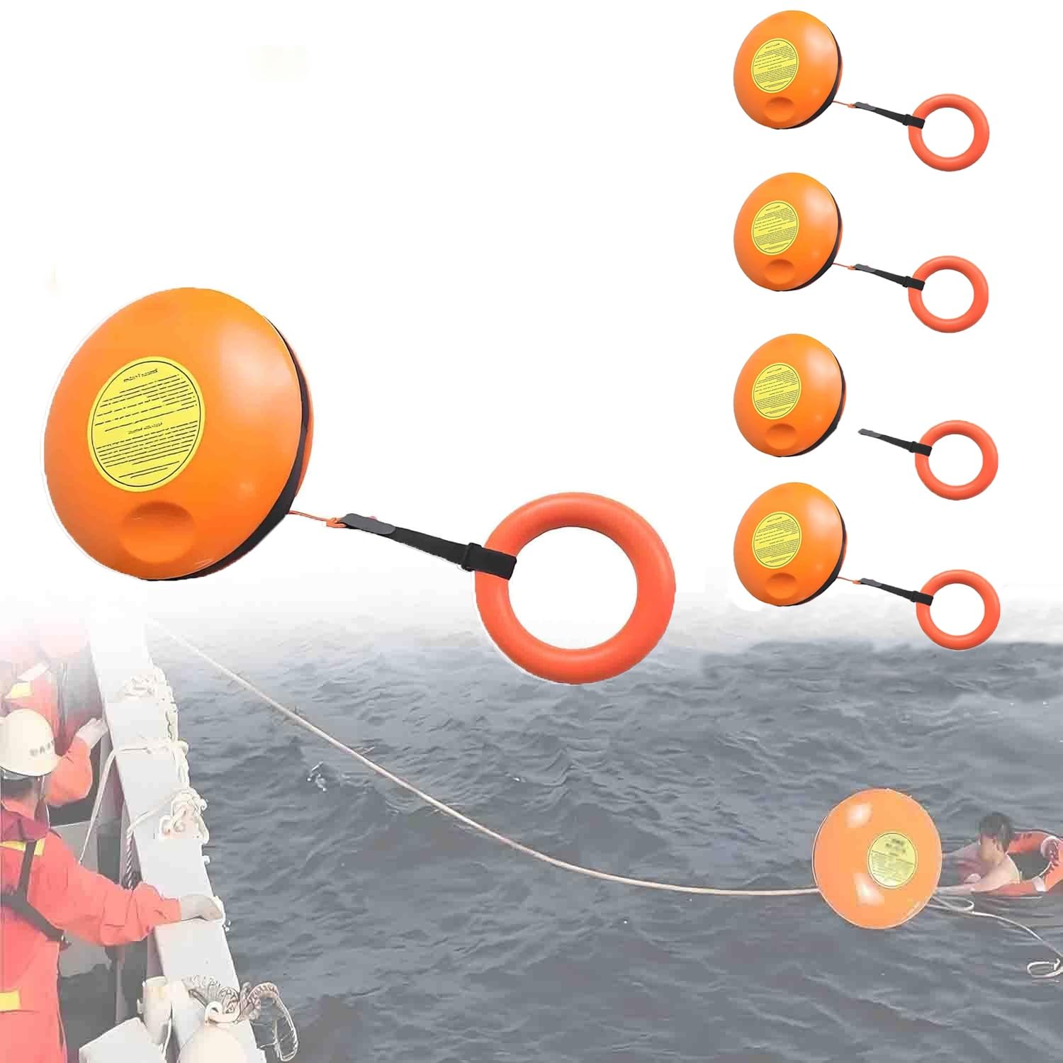 Wasserrettung Wurfscheibe mit Seil und Handring für Kajakfahren, Rafting, Bootfahren Sicherheit