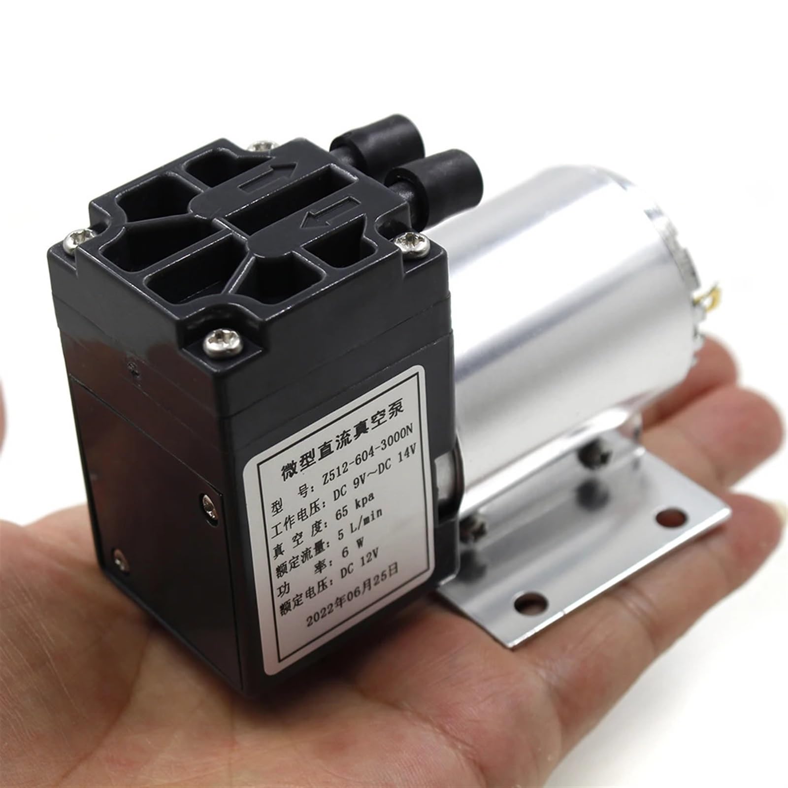 Bomba hidráulica de Engranajes 65-120 kPa Mini vacío CC 12 V Succión Aire por presión Negativa Diafragma Ventosa 5 l/min
