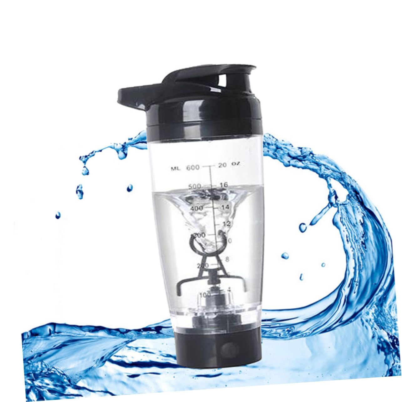 Cabilock Shaker per Proteine Elettrico Portatile 600ml in Pp, Ampia Capacità e Resistente ai Graffi, Frullatore Potente per Integratori Sportivi