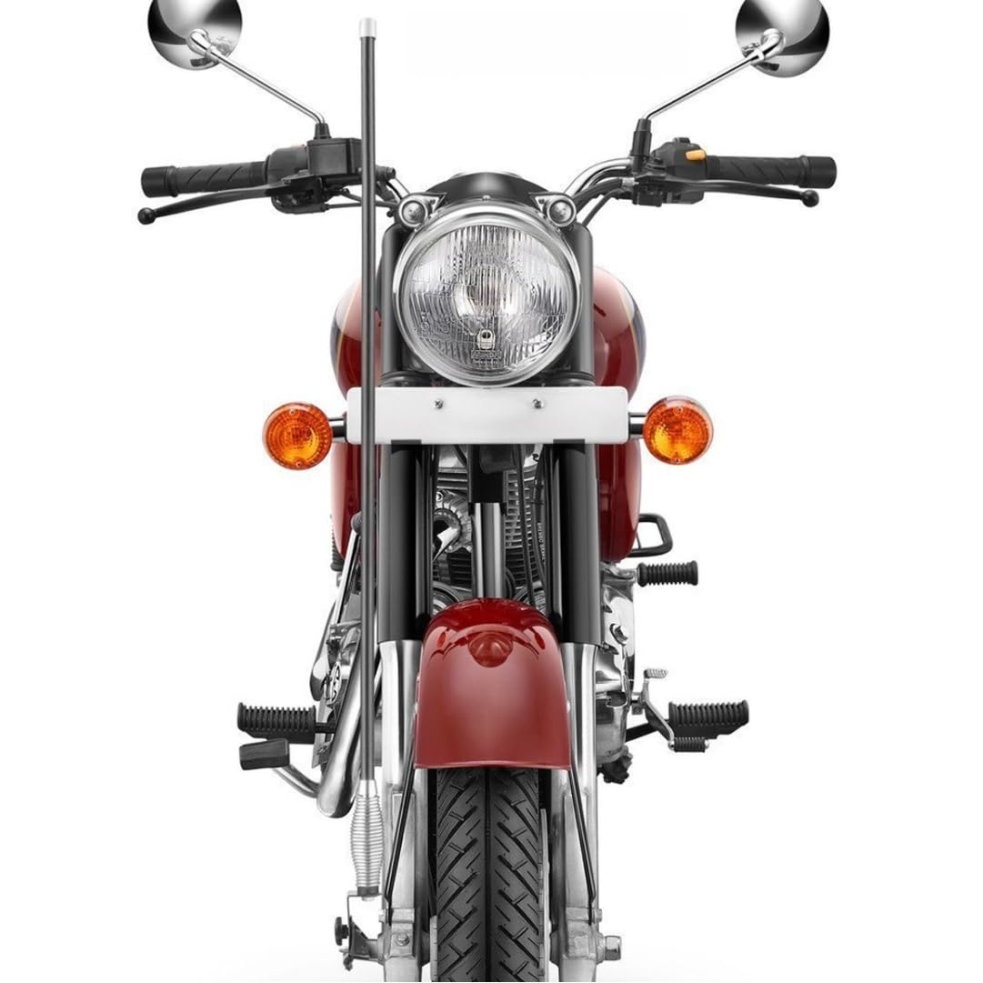 MIKANIX Bike Universal Decorative Front | Rear Aluminium Spring Antenna | Aerial Rod with Chrome Cap RE, Bullet, Harley, Bajaj Avenger Motorcycle (28 Inch) - Image 3 thumbnail