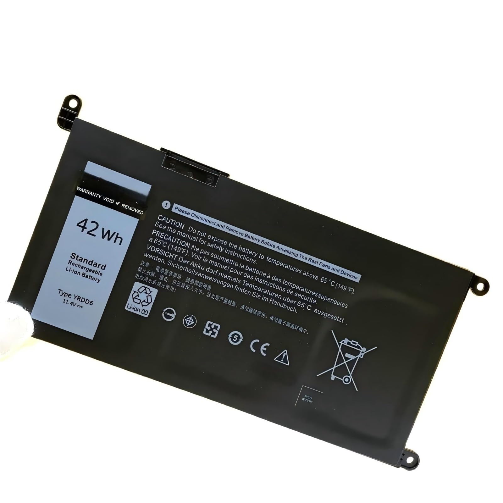 YRDD6 Batteria di ricambio for laptop, compatibile for Vostro 3491 3501 3590 3490 3591 5490 5581 5481 3400 3401 3405 3500, compatibile for laptop Latitude 3300 3401 3379