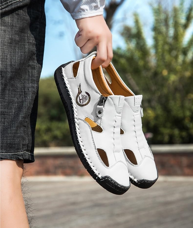 Men's Closed Toe Sandals For Men Leather Dress Mens Hiking Male Shoe Casual3