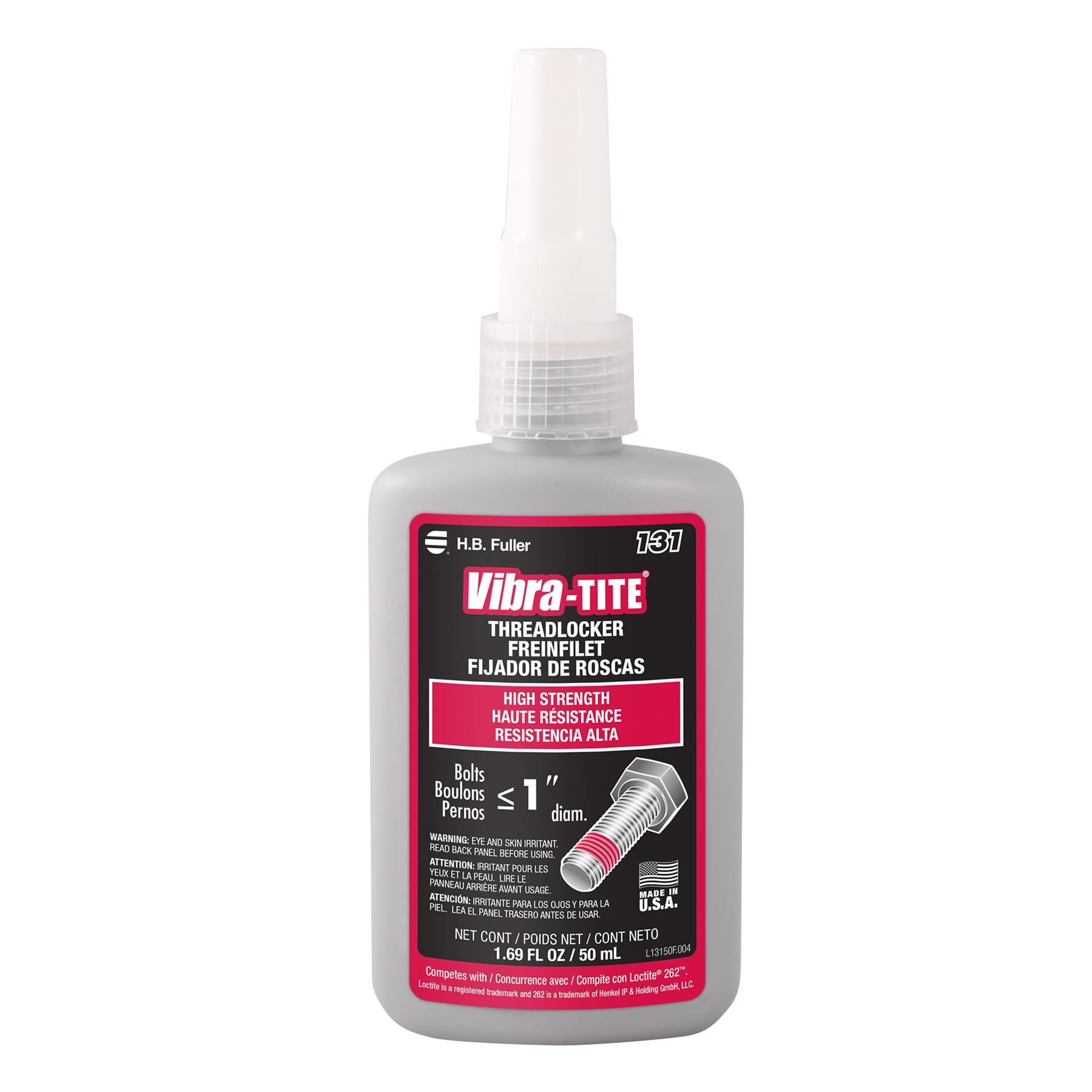 Vibra-TITE 131 Permanent Strength Anaerobic Threadlocker, 50 ml Bottle, Red-picture-45