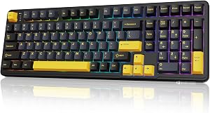 ATTACK SHARK X98 Wireless Mechanical Keyboard,Tri-Mode BT5.0/2.4GHz/USB-C Hot-Swappable,Gasket Mount with Pre-lubed Linear Switches,PBT Keycaps,RGB Backlit Gaming Keyboard for PC/Tablet/PS5/Xbox